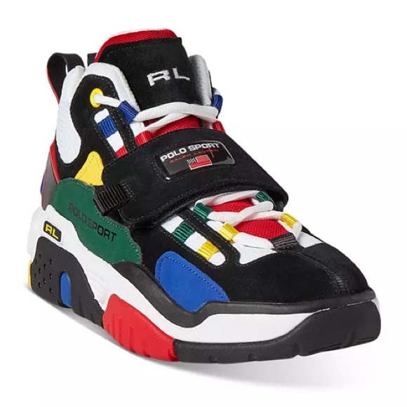 Polo by Ralph Lauren Other - Ralph Lauren Polo Sport PS100 Mens High Top Shoes, Black Multicolor SIZE 12